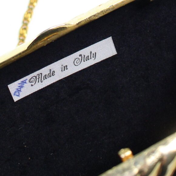 Vintage Women's Metallic Gold Mini Hard Case Crossbody Purse - Picture 8 of 8